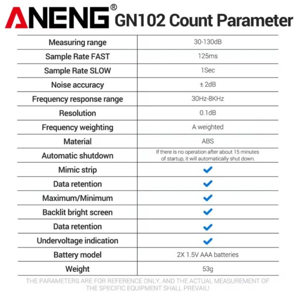 Sonómetro Digital ANENG GN102 - Image 4